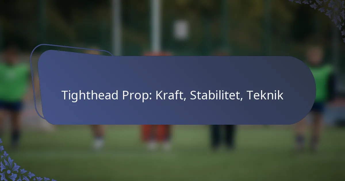 Tighthead Prop: Kraft, Stabilitet, Teknik